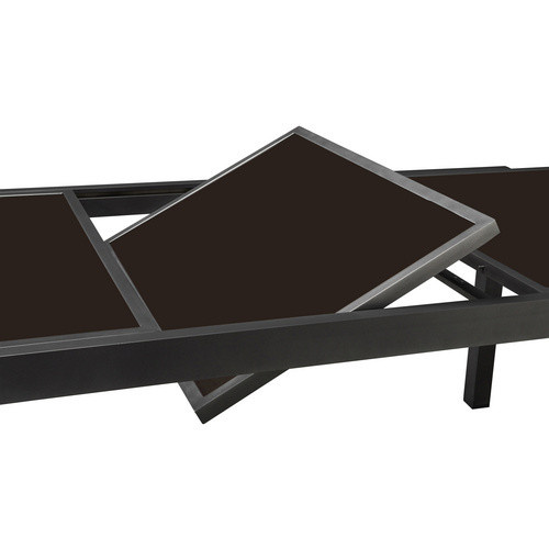 Ausziehtisch mit Sicherheitsglas in Braun und Aluminiumgestell, B/H/L: 90 x 75 x 180 cm - Bild 4