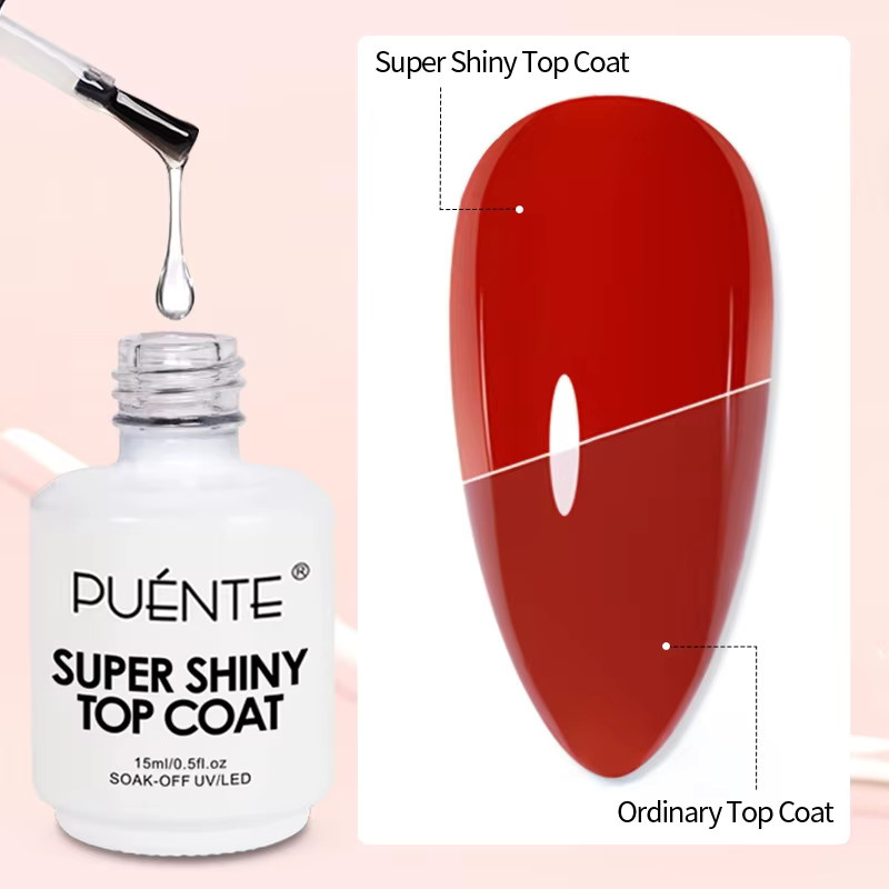 PUENTE Glass Cat Eye Gel No-Wipe Top Coat, 15 ml, Glänzend - Bild 2