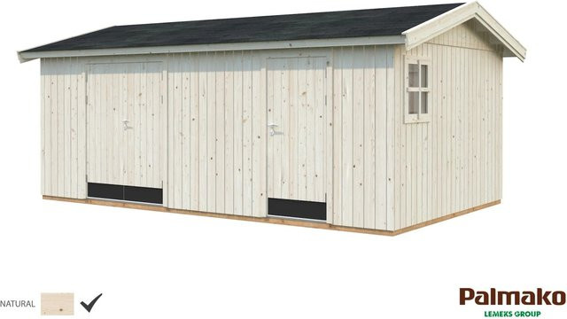 Palmako Elementhaus Olaf Gartenhaus aus Fichtenholz in Braun mit Satteldach B/H/T: 606 x 261 x 330 cm - Bild 1