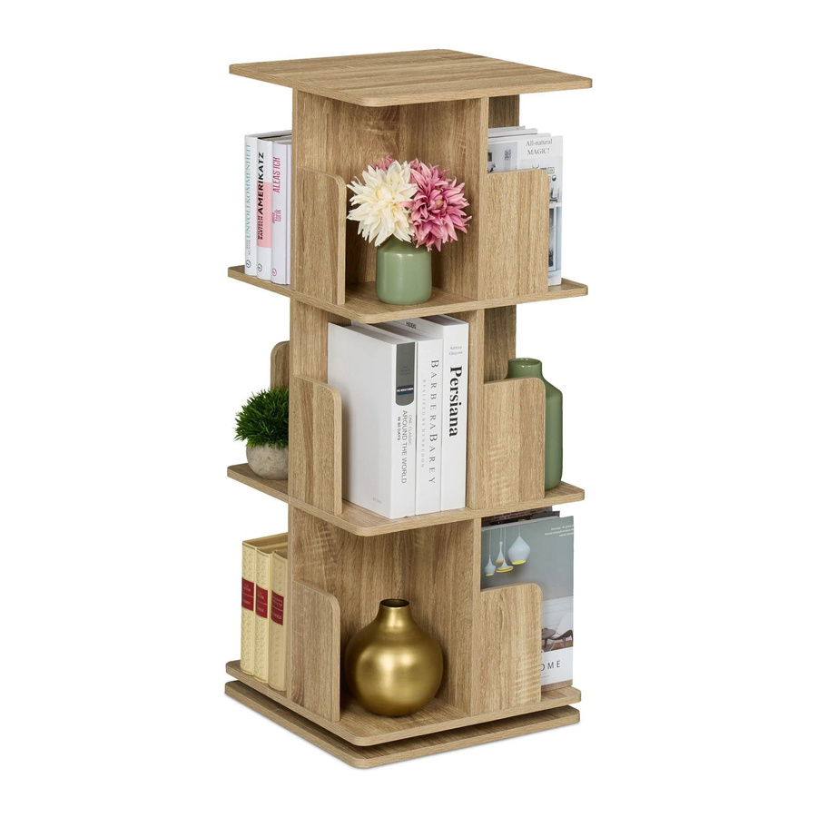 Relaxdays Bücherregal aus Holzwerkstoff und Stahl in Braun, H x B x T: 95 x 39 x 39 cm - Bild 2