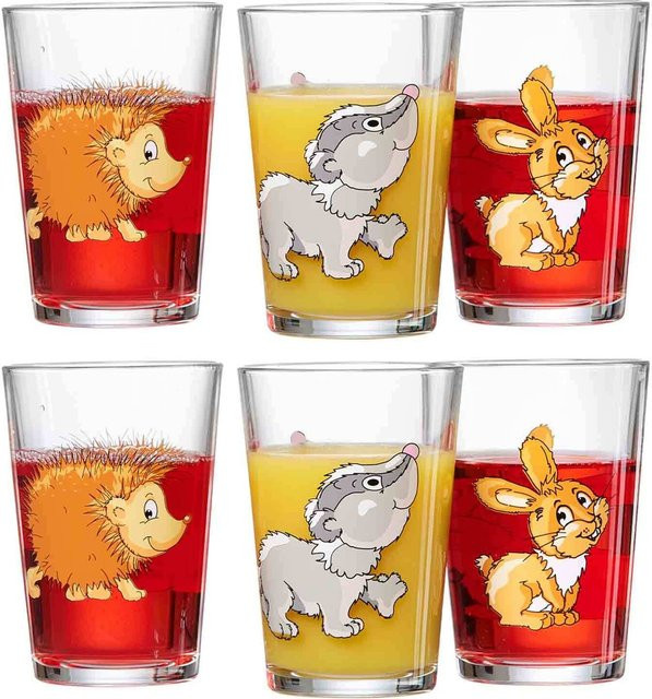 Ritzenhoff & Breker Kindergläser Waldtiere, 6er Set, transparent, 205 ml - Bild 1