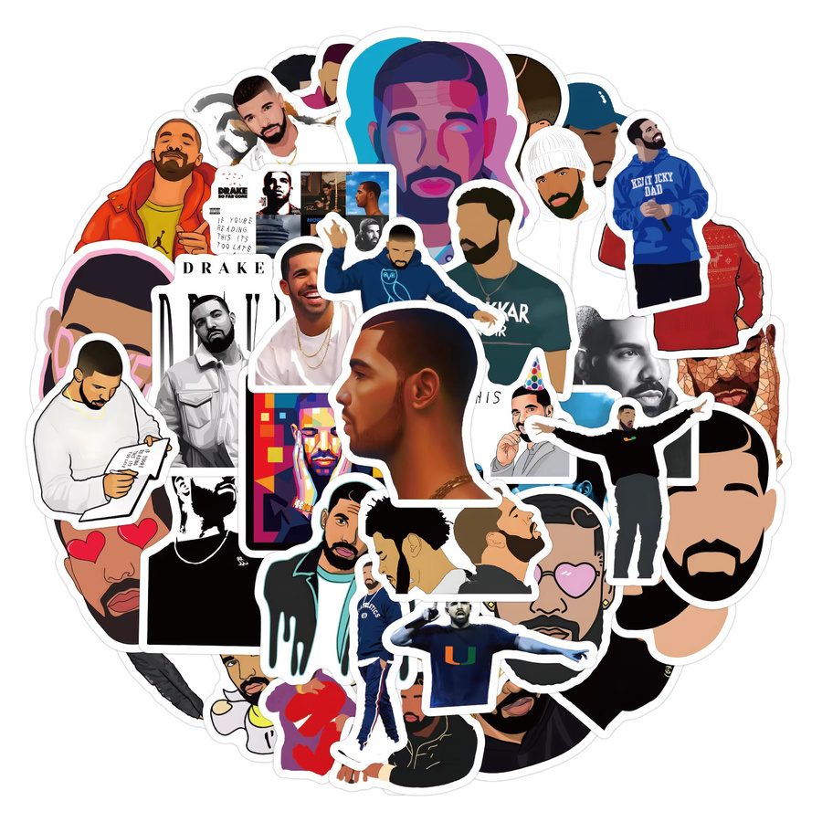 Bandai Hot Rap Drake Aufkleber, Cartoon, 64-teiliges Set - Bild 2