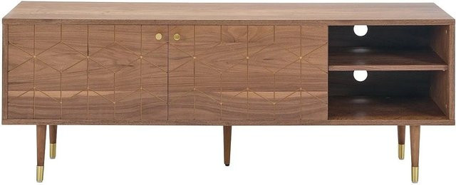 Vente-unique TV-Board Parioma im Vintage-Stil, Farbe Naturbraun und Gold, Breite: 150 cm - Bild 1
