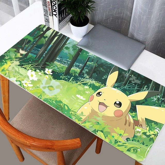 Potdemiel Pokemon Pikachu XXL Schreibtischunterlage für Gamer, rutschfester Gummi Computerteppich, B/T: 90 x 40 cm, Multicolour - Bild 1