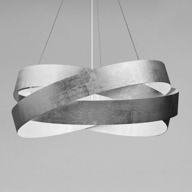 Marchetti Pura S 120 Pendelleuchte aus Metall in Blattsilber mit E27 Fassung - Bild 1