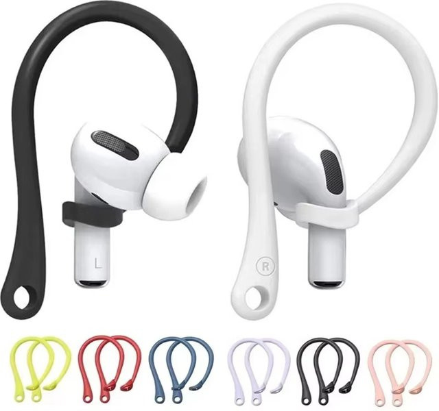 Mrgabwte Anti-Verlust-Ohrbügel aus Silikon für Apple AirPods 1 2 3 Pro in Schwarz - Bild 1