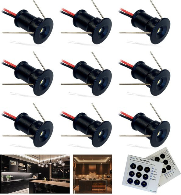 LUCERNA Mini-LED-Einbaustrahler IP65 in Weiß, dimmbar, 1 W, 12 V, ideal für Treppen, Schränke und Schlafzimmer - Bild 1