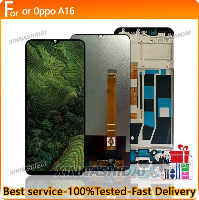 OPPO A16 LCD Display Ersatz mit Touchscreen Digitizer Montage in Schwarz, 6,52 Zoll - Bild 1