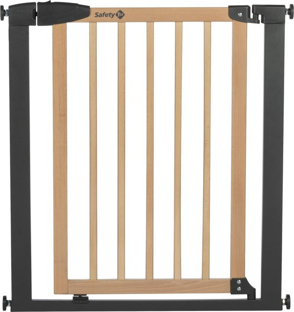 Safety 1st Tür- und Treppenschutzgitter Simply Close aus Holz und Metall in Grau, ohne Bohren erweiterbar - Bild 1