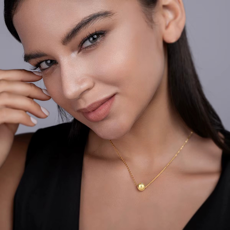 JIUZUAN Halskette, Moissanit, 925 Silber, Gold, Damen - Bild 2