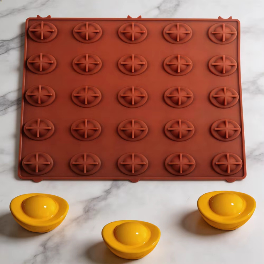 Meibum Silikonform-Set für Schokolade, Kekse und Desserts mit Motiven Goldbarren, Persimon und Geldbeutel - Bild 3