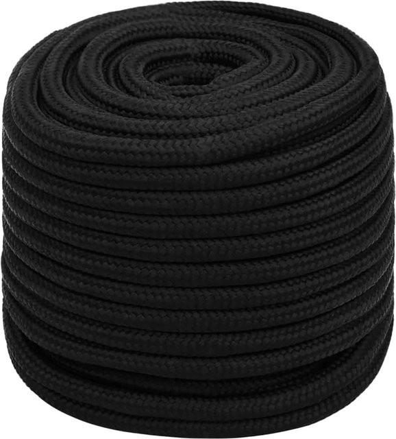 vidaXL Arbeitsseil aus Polyester in Schwarz, Durchmesser: 18 mm, Länge: 50 m - Bild 1