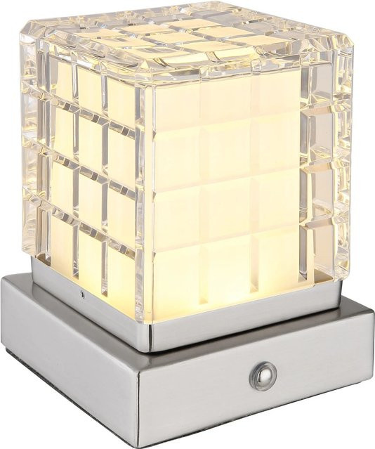 Globo Tischleuchte Lunki LED Akku Tischlampe Metall Nickel Matt dimmbar mit Touch-Funktion - Bild 1