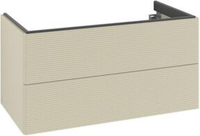 V&B Waschtischunterschrank Antao mit Auszugbeleuchtung in Grau lackiert, B/T/H: 98,8 x 50,4 x 49,6 cm - Bild 1