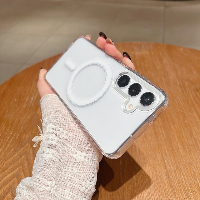 Original Klare Acryl Schutzhülle mit MagSafe Magnet für Samsung Galaxy S25 S24 S23 S22 S21 FE Plus Ultra A16 A36 A56 A26 S25edge 5G Transparent - Bild 1