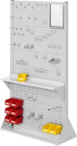 Kappes Stellwand RasterPlan Gr. 5 doppelseitig in RAL 7035 Grau mit Ausstattung 2, B/T/H: 179 x 100 x 43 cm - Bild 1