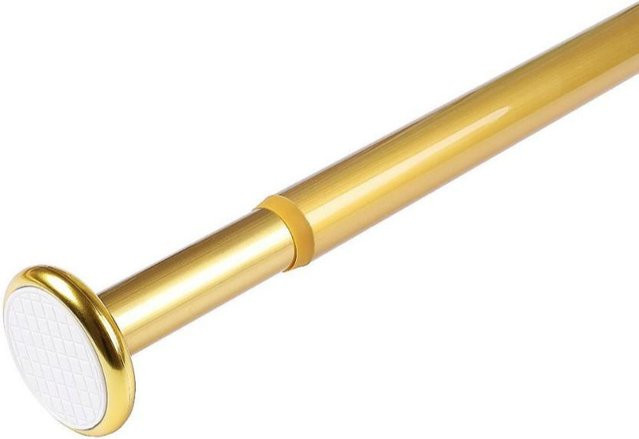 Multifunktionale Teleskopstange aus Aluminiumlegierung für Dusch- und Türvorhänge mit großem Rundfuß, Farbe: Gold, Spannweite: 70-120 cm - Bild 1