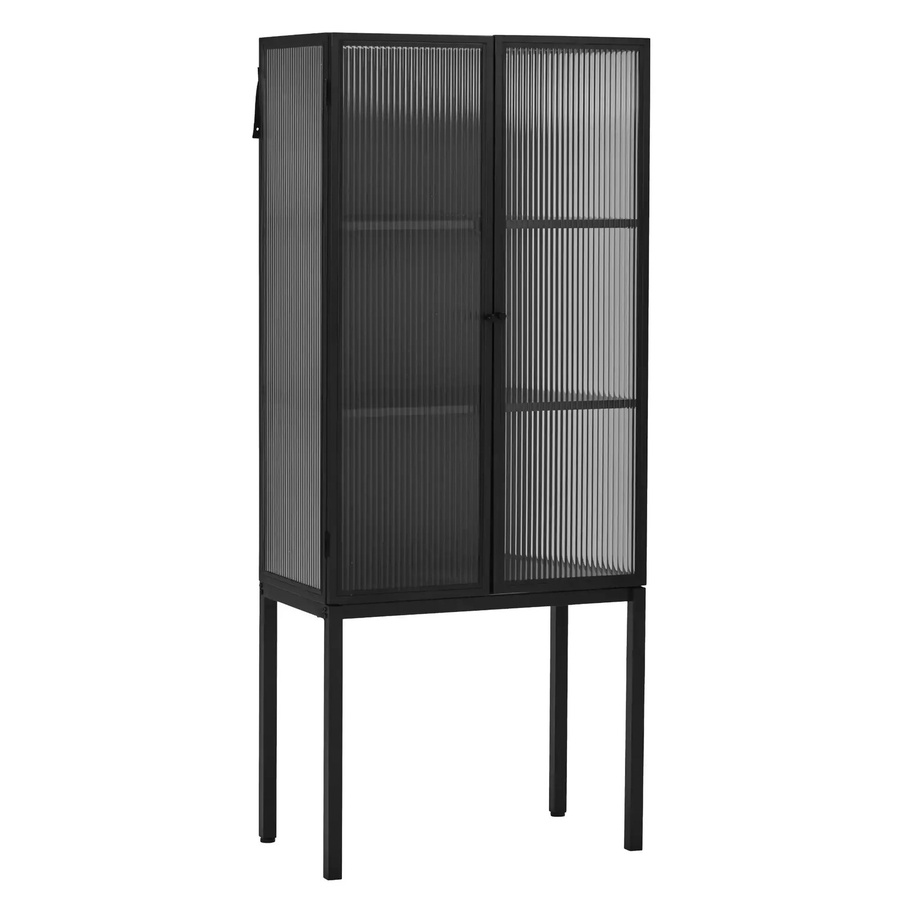 House Doctor Vitrinenschrank Cabin in Schwarz mit Glastüren aus Eisen und Glas, Höhe: 168 cm, Breite: 70,5 cm, Tiefe: 40 cm - Bild 1