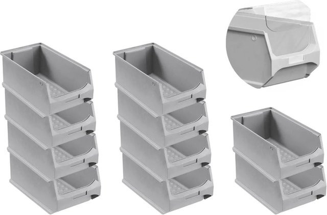 PROREGAL SparSet mit 10 grauen Sichtlagerboxen 4.0 inklusive Abdeckung, H x B x T: 15 x 20 x 35 cm - Bild 1