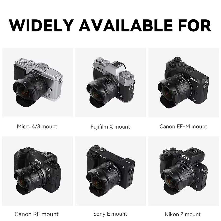 7artisans APS-C 7,5mm F2.8 II Ultraweitwinkel-Fisheye-Kameraobjektiv Schwarz für Sony E, Fujifilm XF, Canon RF und M43 - Bild 6