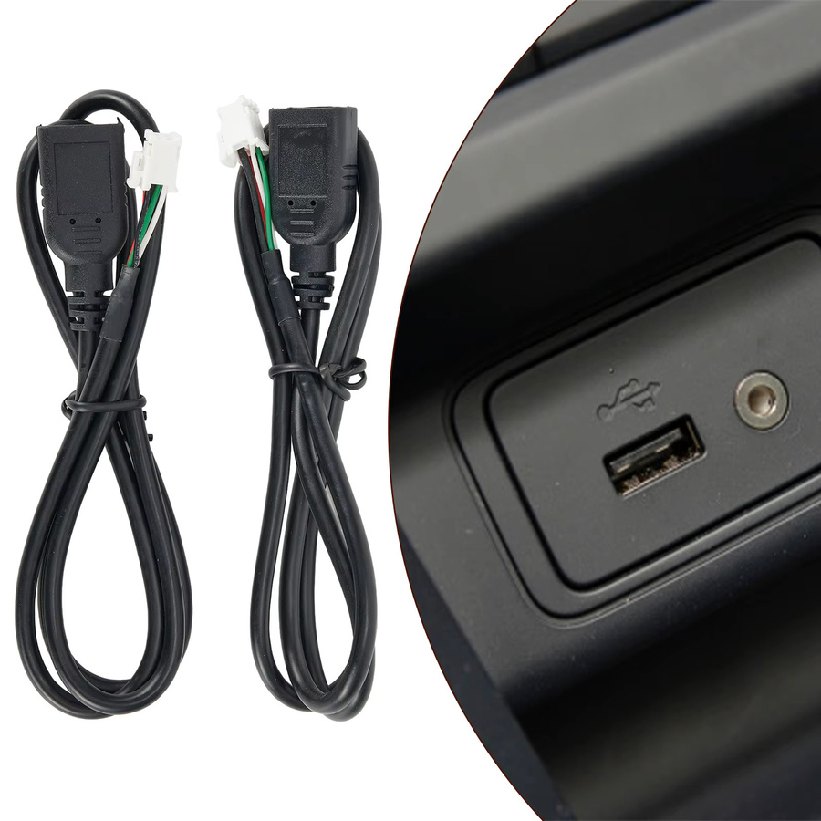 HP USB-C Verlängerungskabel-Adapter Set mit 4-Pin und 6-Pin Stecker für Autoradio-Anschlüsse, Schwarz, 2 Stück - Bild 3