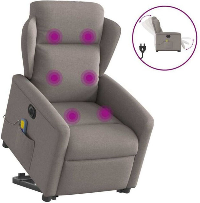 Elektrischer Massagesessel mit Aufstehhilfe von vidaxl in Taupe meliertem Stoff - Bild 1