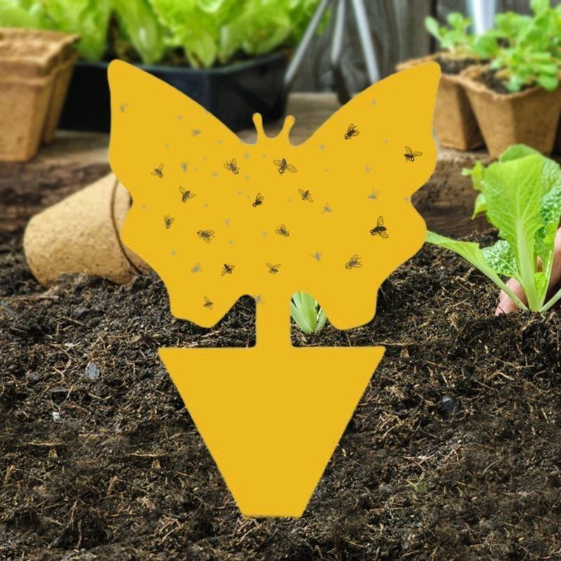 Gelbe klebrige Insektenfallen von LIUXING zur Schädlingsbekämpfung für Gartenpflanzen, Zimmerpflanzen und Topfpflanzen, 10 Stück - Bild 6