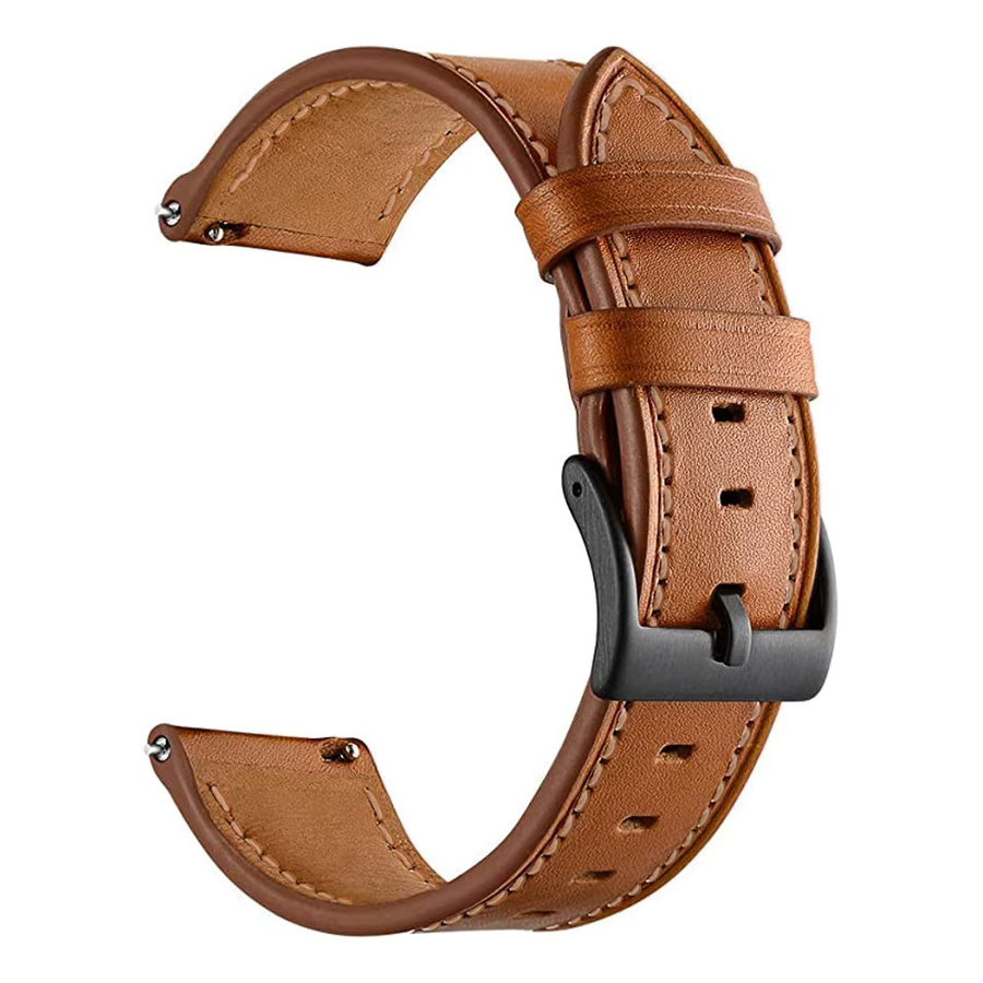 Uhrenarmband Leder, 20/22mm, Schwarz, Unisex - Bild 3