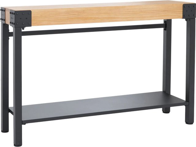 MCW Konsolentisch Q68 Industrial Retro Beistelltisch aus Holz und Metall, Farbe: Braun/Schwarz, B/T/H: 120 x 31 x 82 cm - Bild 2