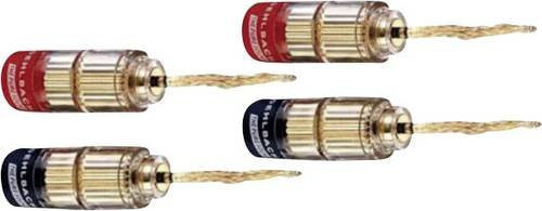 Oehlbach 3022 Lautsprecher-Steckverbinder Stecker gerade in Rot und Schwarz, 4 Stück - Bild 1