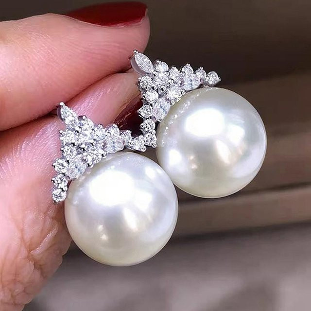 YIRAN Jewelry Perlen-Ohrhänger, 925 Silber, Zirkonia, Damen - Bild 1
