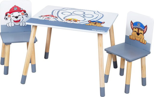 ROBA Kindersitzgruppe Paw Patrol mit Tisch und zwei Stühlen in Grau, Weiß und Multicolour - Bild 1
