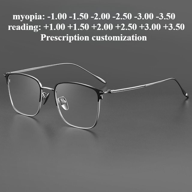 MUXIFAN Lesebrille Vollrand, Titan, Retro, Männer, Blaulichtfilter - Bild 1