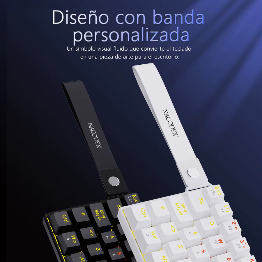 AJAZZ NK61 Mechanische Gaming-Tastatur in Schwarz mit Spanischem Layout, 61 Tasten, Kabelgebunden und Hot-Swap-Funktion - Bild 1