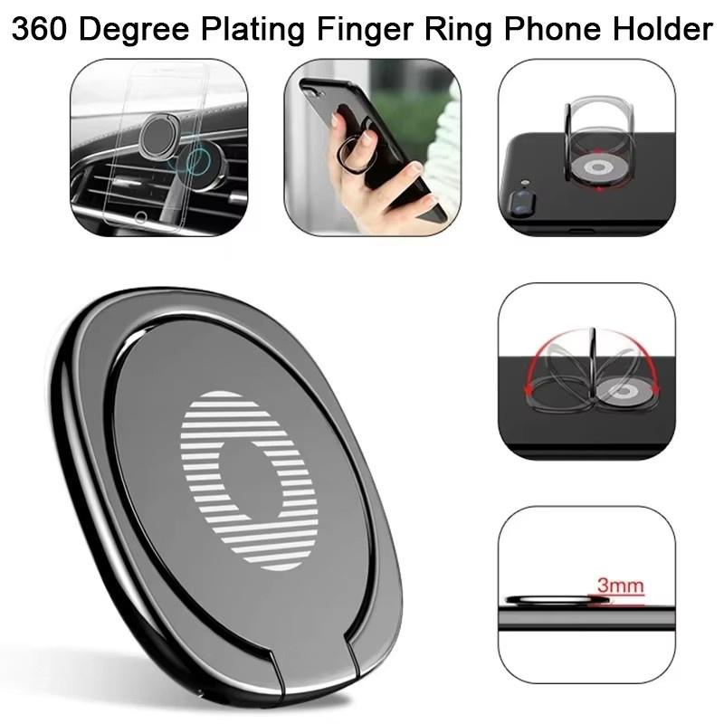 Luxuriöser Fingerring-Telefonhalter aus Metall in Gold mit 360 Grad drehbarer Halterung für Xiaomi, Huawei und Honor - Bild 4