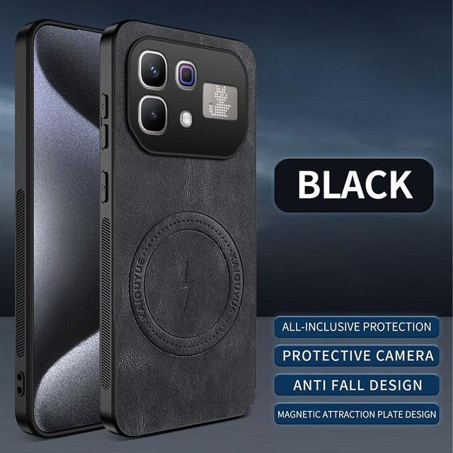 Stoßfeste Magnetische Handyhülle mit Ledertextur und kabellosem Laden für Infinix Note 60 Pro, Note 60 Pro 5G und Note 60 Ultra - Bild 1
