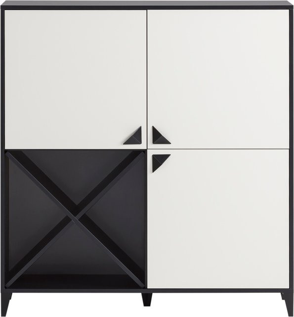 Schildmeyer Highboard Looks Classic in Schwarzmatt und Beige mit Soft-Close-Schubladen und Türen - Bild 1