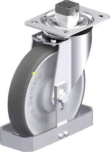 Blickle L-PATH 200KA-CS11-ELS-FS Stahlblech-Lenkrolle in Grau mit Schraubbefestigung und 200 mm Rad-Durchmesser für eine Tragfähigkeit von 325 kg - Bild 1
