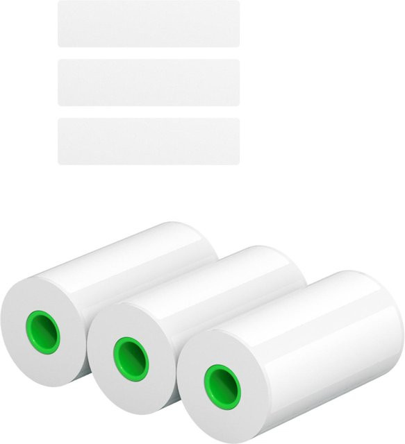 PeriPage 3 Rollen selbstklebendes Thermopapier Etiketten-Rollendruckpapier in Weiß, Breite: 15 mm - Bild 1