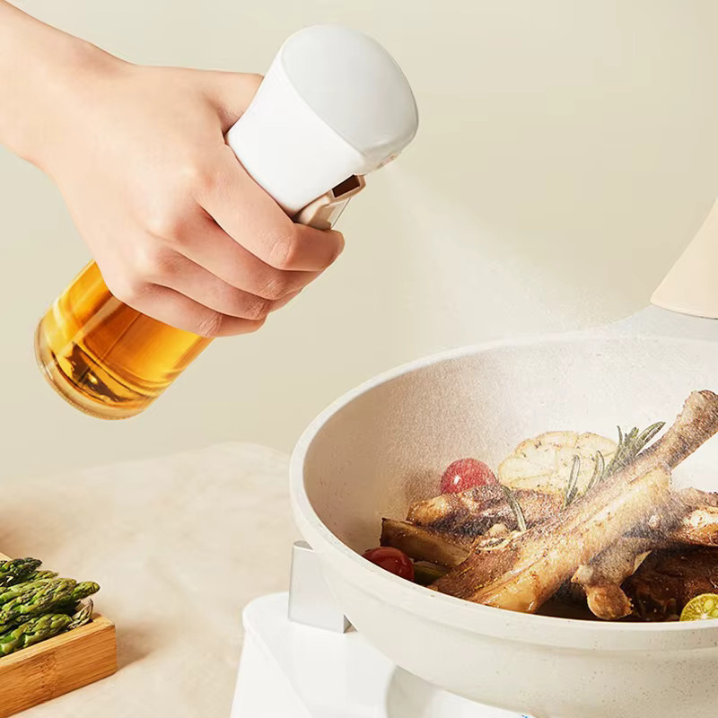 COOKER KING Olivenölspender aus Glas als Ölspray und Flaschensprüher, transparent/weiß, rund - Bild 2