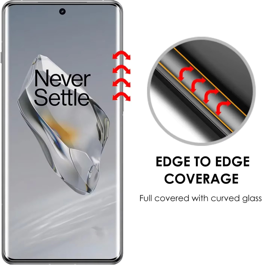 UV-gehärteter Displayschutz aus Glas für OnePlus 12, 13, 11, 10, 9, 8, 7, 7T und Ace2 Pro, transparent - Bild 2