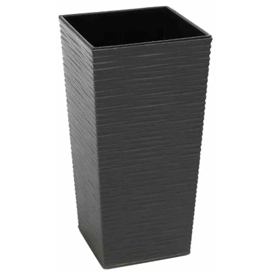 Siena Garden Pflanzgefäß Nizza Groove aus Kunststoff in Anthrazit B/T/H: 25 x 25 x 46,5 cm - Bild 2