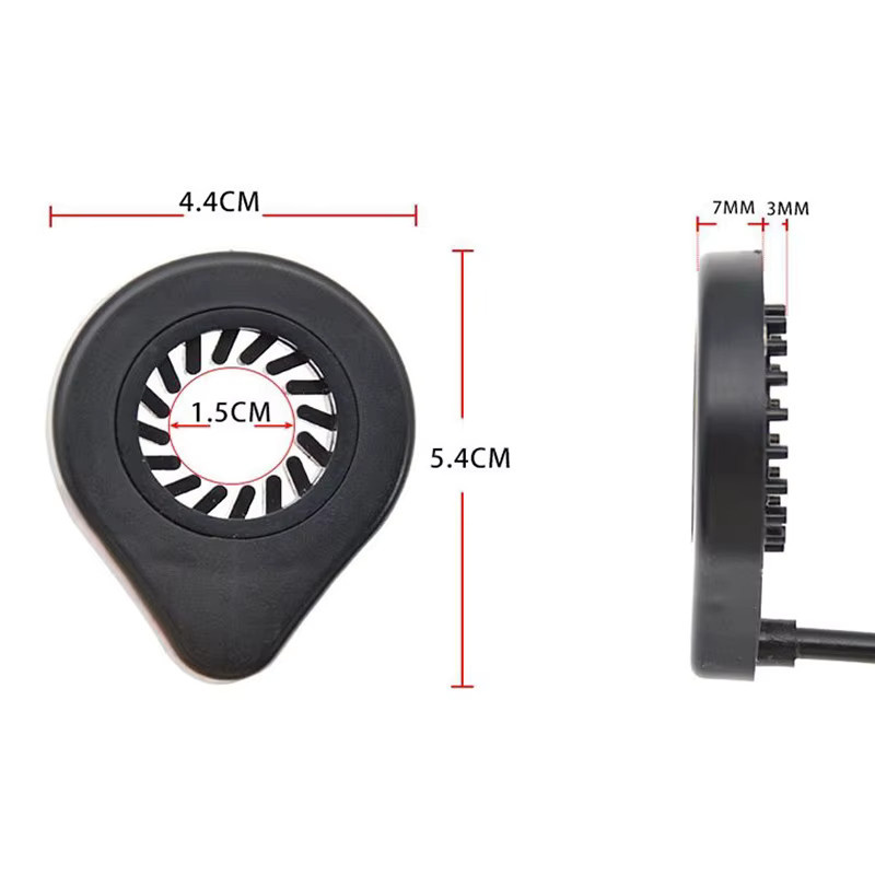 FOCAN 2er-Set E-Bike Leistungs- und Geschwindigkeitssensor mit 12 Magneten, linker Dual-Hall-Antriebsassistentensensor für Elektrofahrrad-Pedalteile, Schwarz - Bild 3