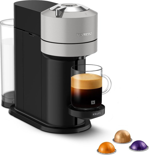 Krups Nespresso Vertuo Next Kapselmaschine in Light Grey mit Kapselerkennung - Bild 1