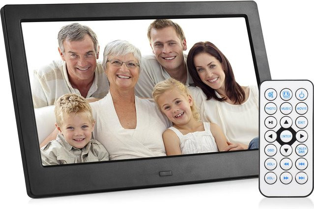 Andoer Digitaler Fotorahmen 10,1 Zoll mit IPS-Bildschirm für Fotos, Videos und Musik in Beige - Bild 1