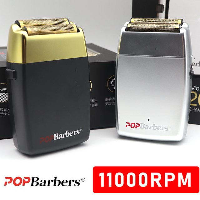POPBARBERS P620 Elektrischer Rasierer und Barttrimmer, Silber, Herren - Bild 1
