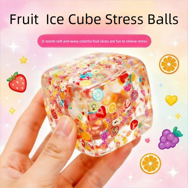 CHUTAI Taba Squishy Stressball-Würfel, Frucht-Sensorik-Fidget-Spielzeug - Bild 1