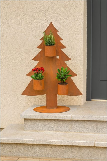 Blumenständer Tanne von möbel direkt online in Rostbraun aus Metall, Rund, B/T/H: 56 x 56 x 77 cm - Bild 1