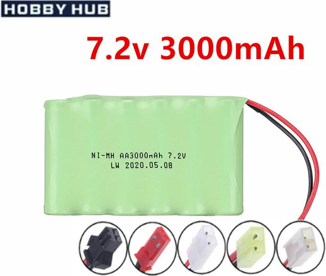 RC.BURST Ni-MH AA Akku 7,2V 3000mAh in Grün für RC-Auto, Roboter und Boot - Bild 1