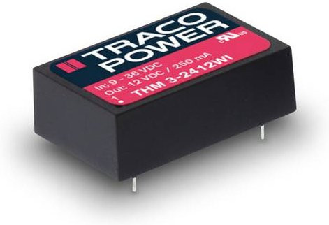 TracoPower THM 3-0523WI DC/DC-Wandler Print 5 V/DC 15 V/DC -15 V/DC 100mA 3W mit 2 Ausgängen in Schwarz - Bild 1